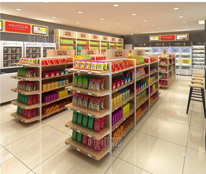便利店貨架_木背板貨架